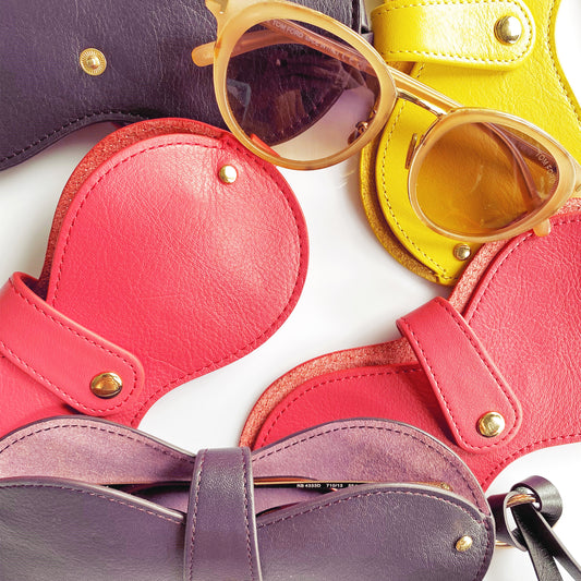 Leather glasses pouch with Lanyard