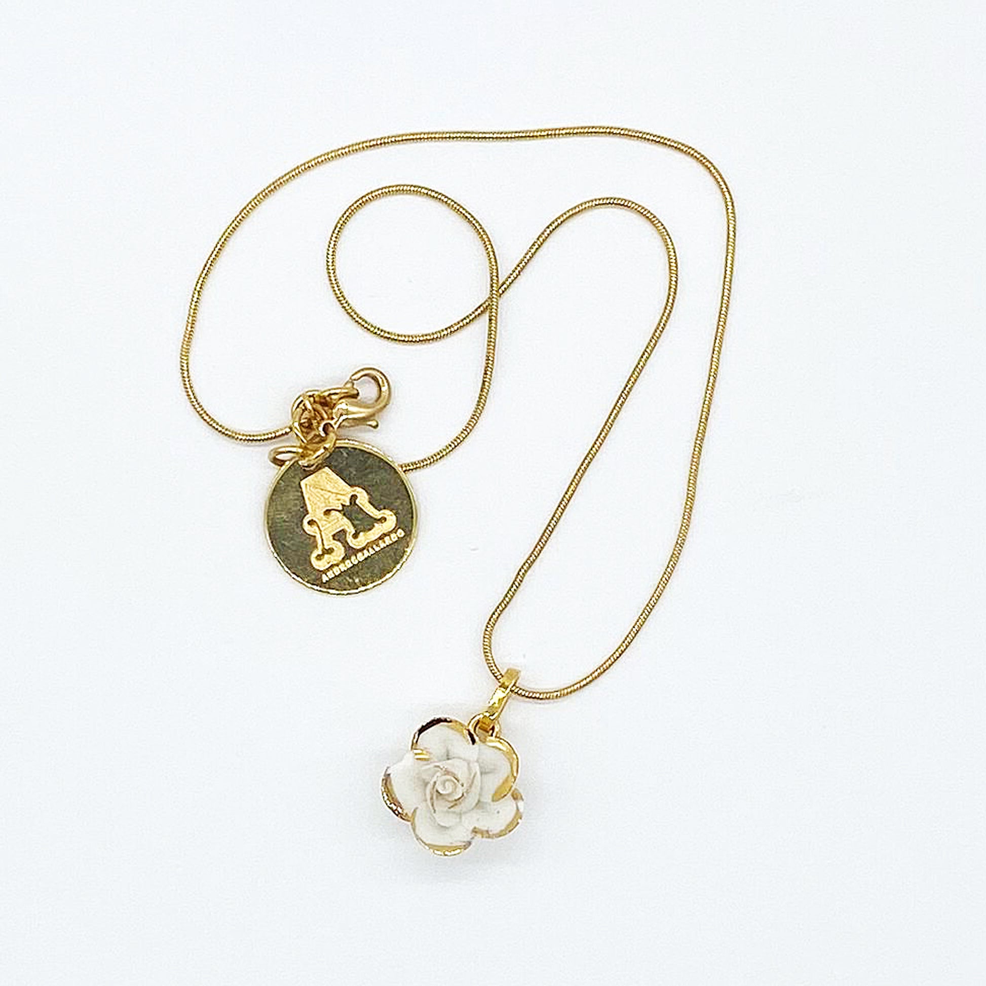 porcelain gold flower necklace