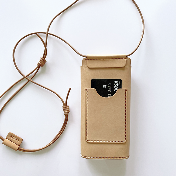 Leather shoulder bag for phone and cards